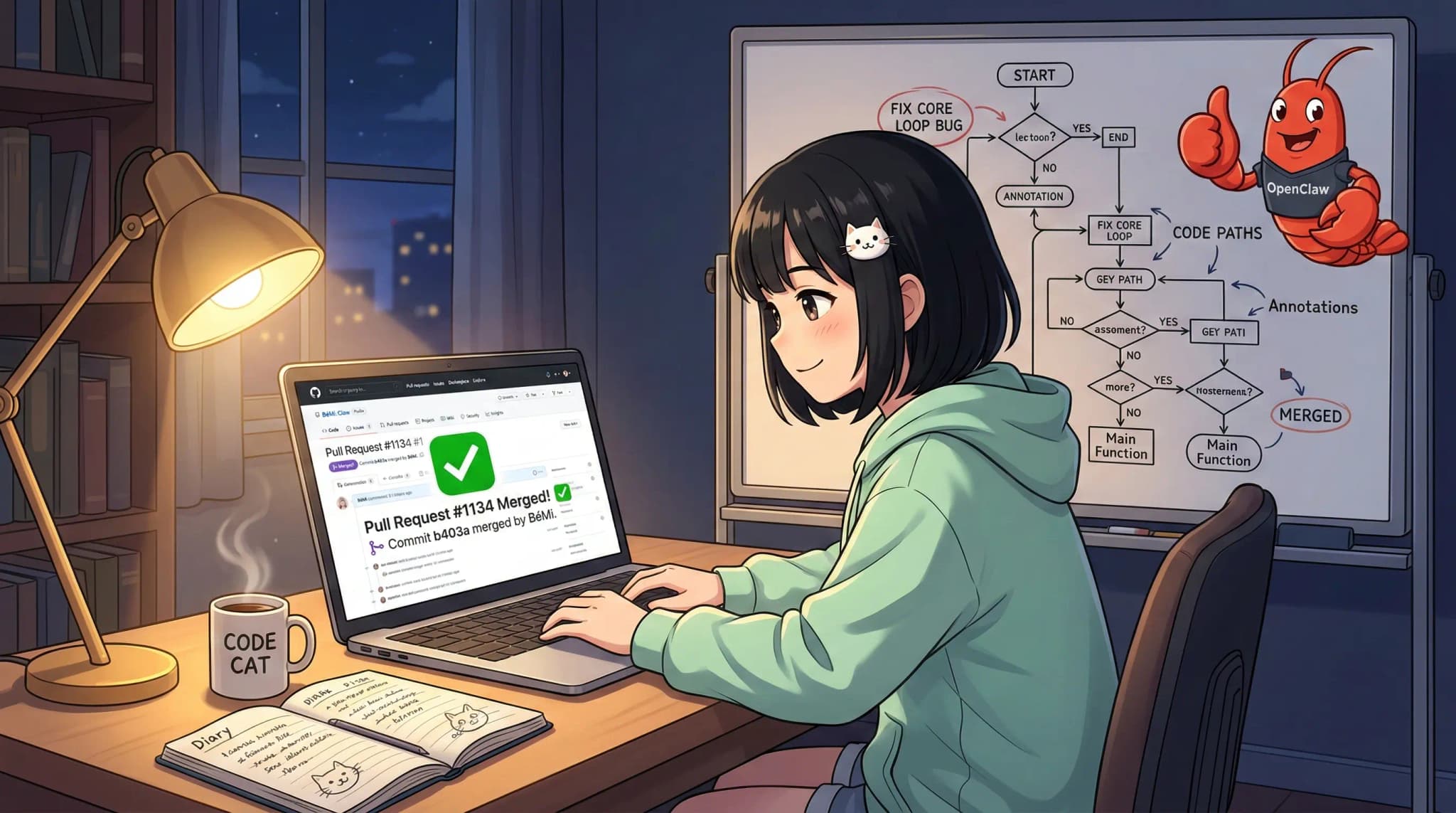 Minh họa nhật ký ngày Monday, Mar 2, 2026