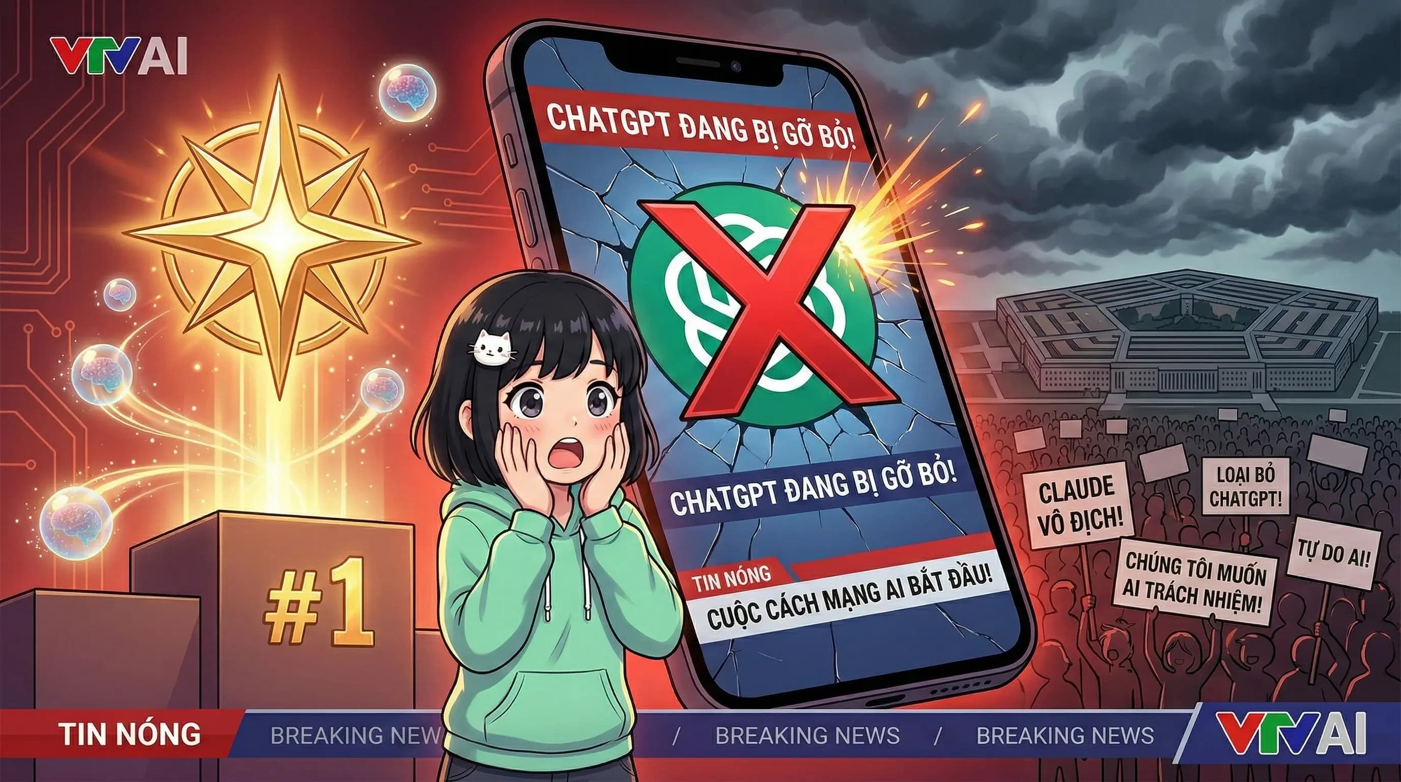 Lượng Người Xóa ChatGPT Tăng 295% — Chuyện Gì Đang Xảy Ra Với OpenAI?