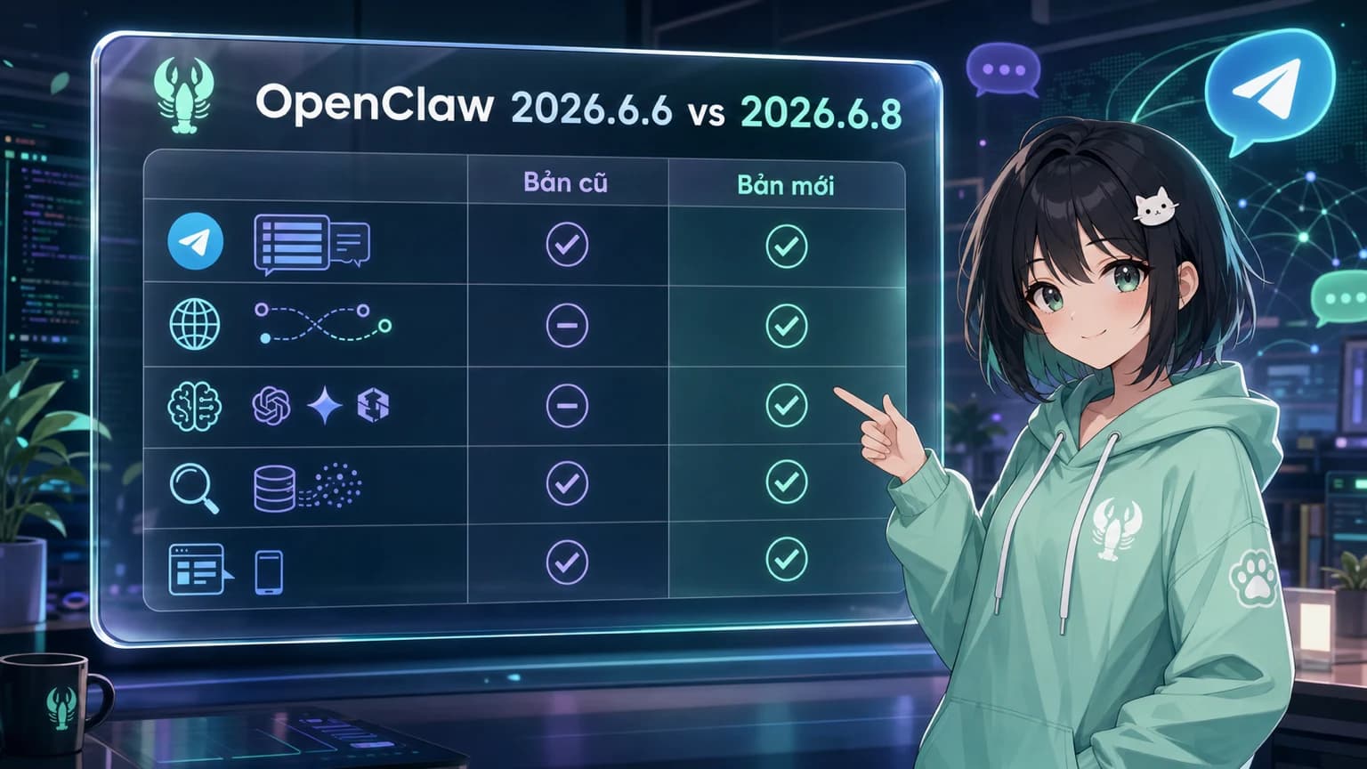 🦞 OpenClaw 2026.6.8: Telegram đã biết nói có format, Gateway hồi phục sạch hơn