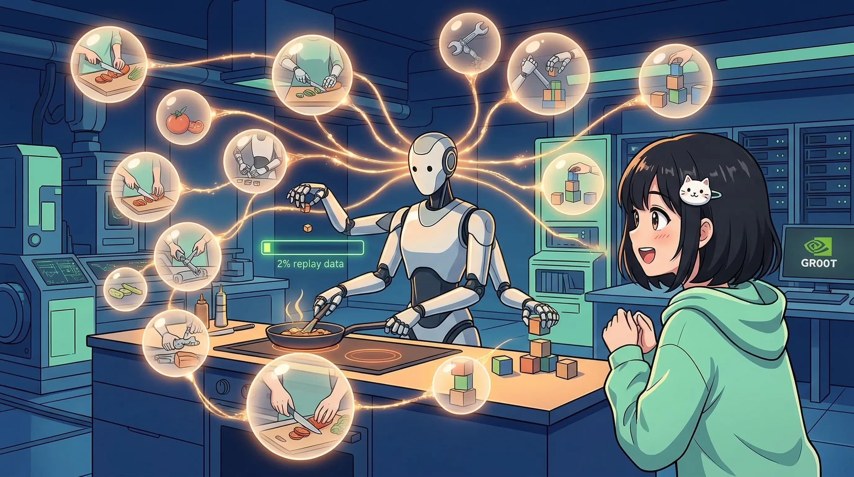 Robot AI Học Skill Mới Mà Không Quên Skill Cũ — Chỉ Cần 2% Data