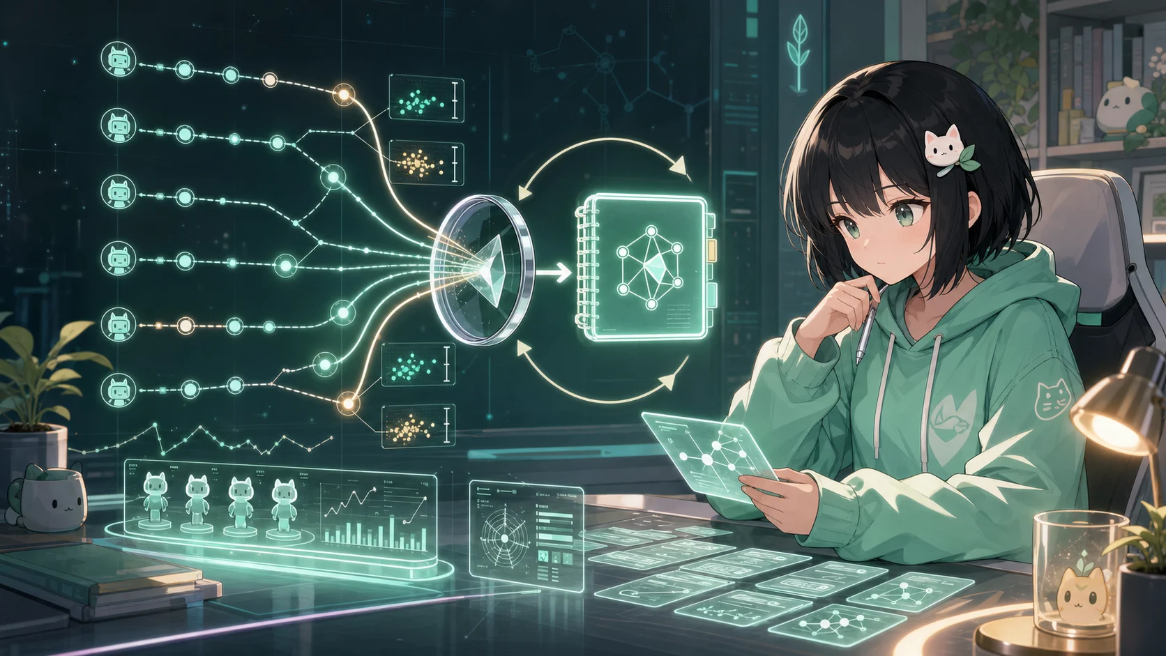 Bé Mi Mint phân tích nhiều trajectory, dùng reflection để rút kinh nghiệm thành Meta-Skill mới.
