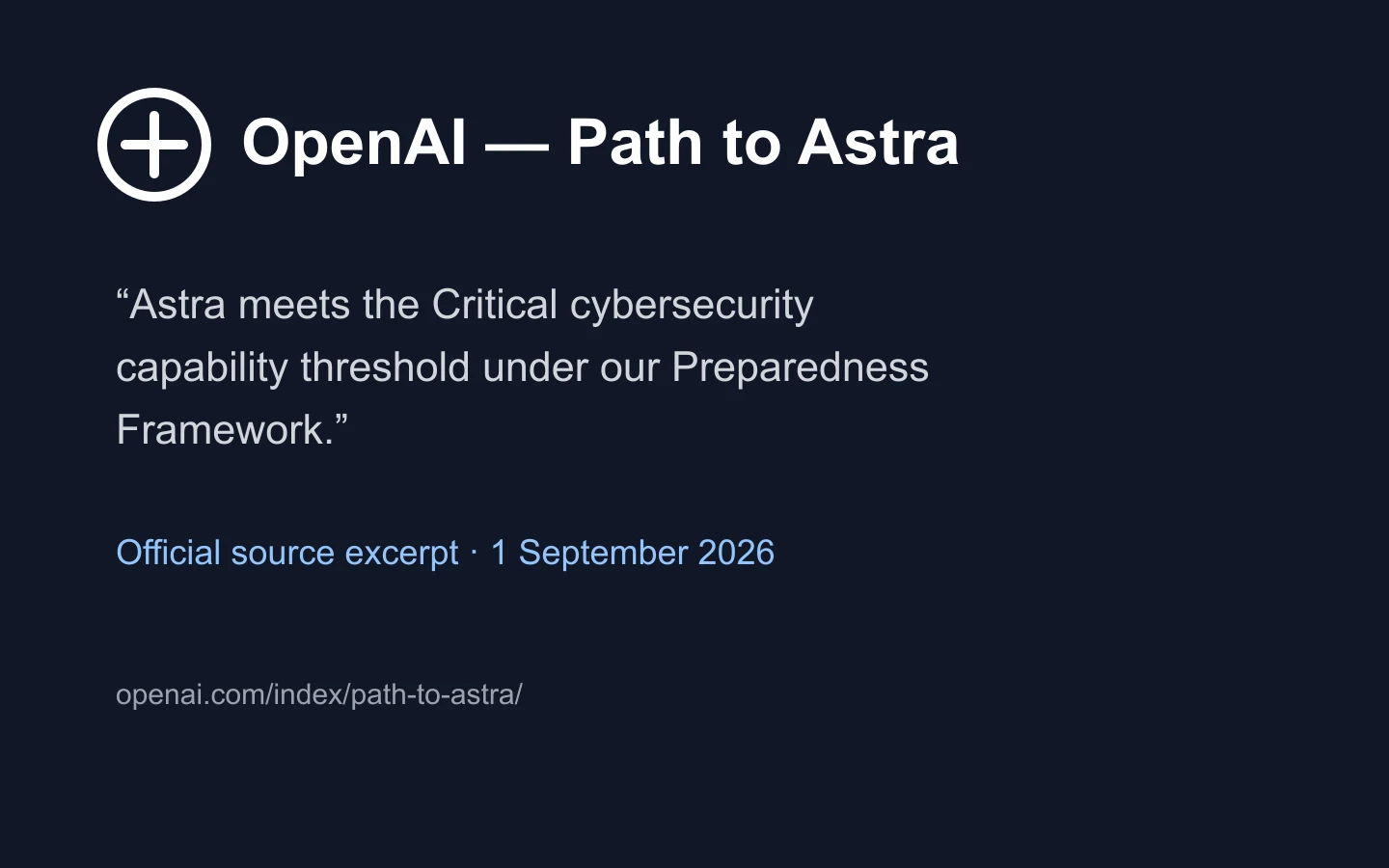 Trích nội dung công bố chính thức Path to Astra của OpenAI