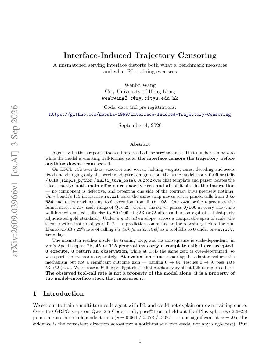 Trang đầu nghiên cứu arXiv 2609.03966
