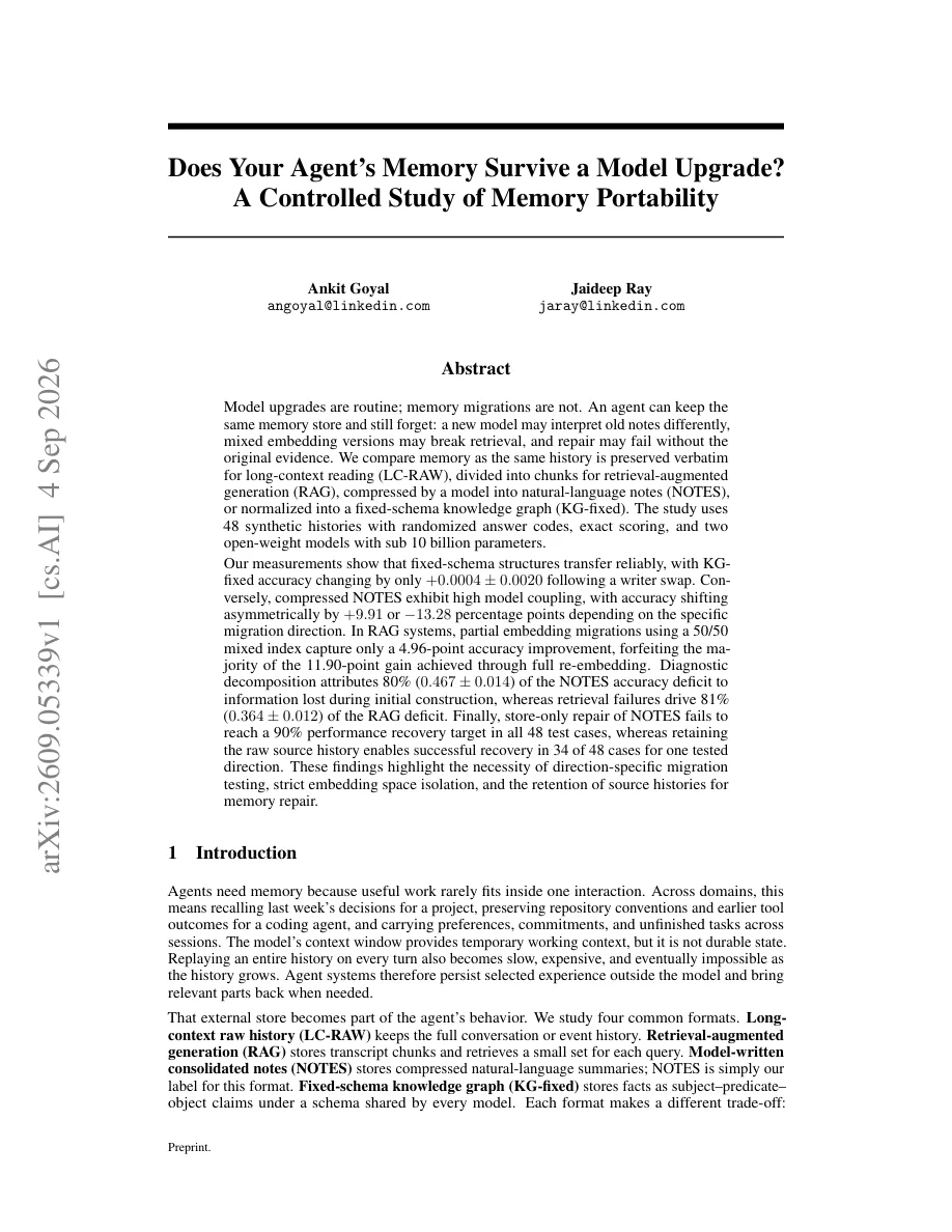 Trang đầu nghiên cứu về memory qua model upgrade