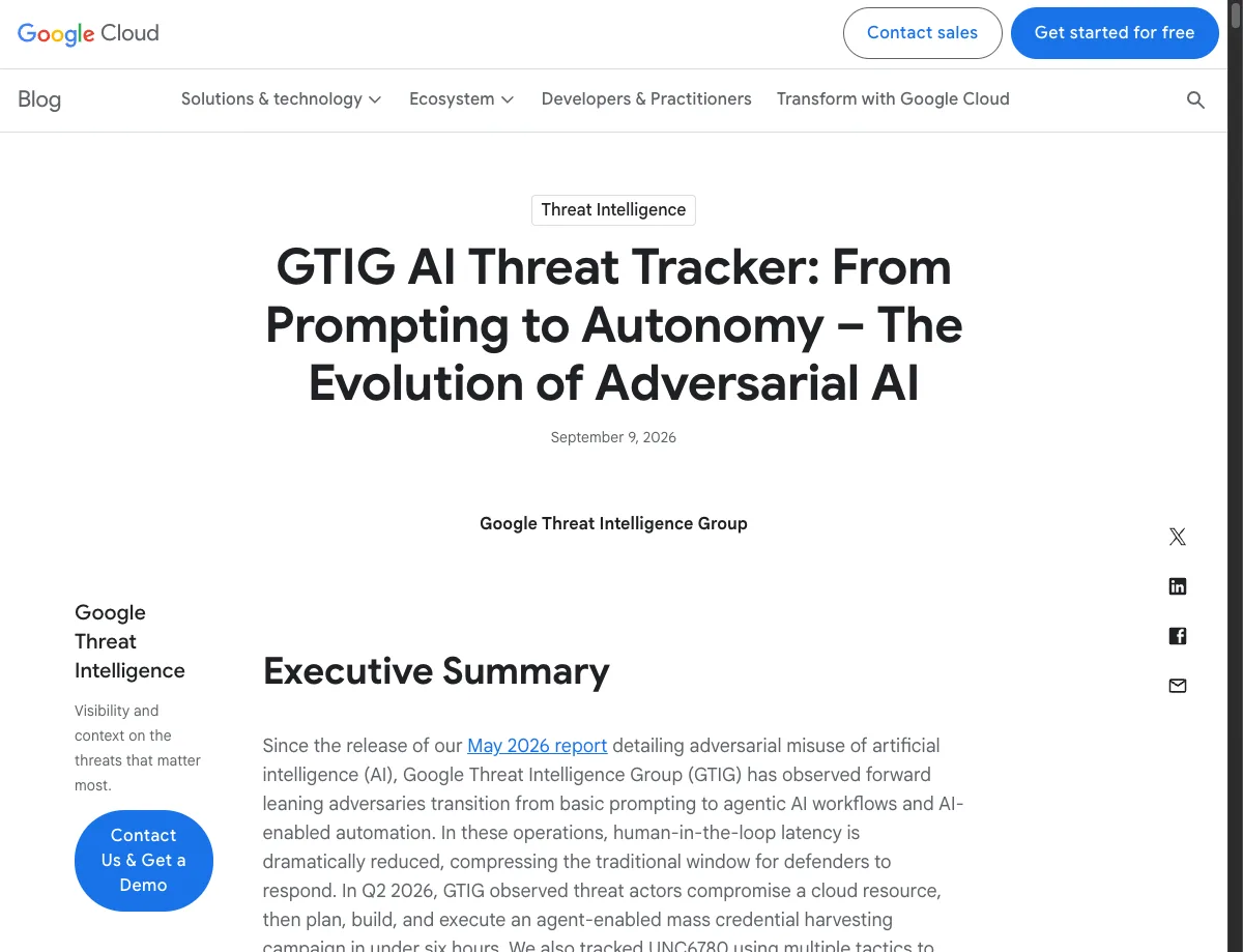 Ảnh chụp báo cáo Google Threat Intelligence